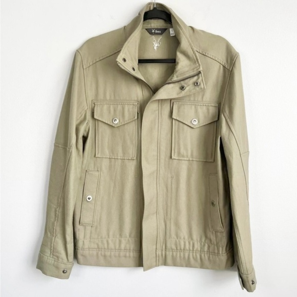 Ibex Men’s S • Green Full Zip Jacket Wool Cotton.